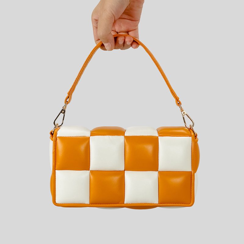 MOMOCOLOR Checkerboard Flap Shoulder Bag 3