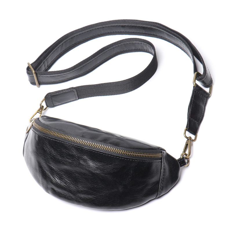 MOMOCOLOR Cowhide Messenger Nag Sports Waist Bag 1