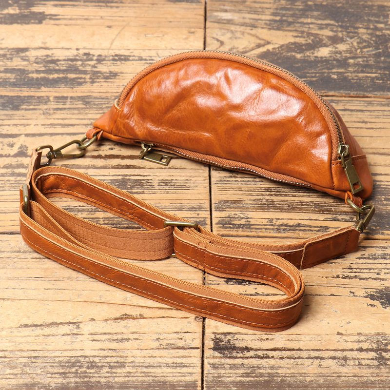 MOMOCOLOR Cowhide Messenger Nag Sports Waist Bag 3