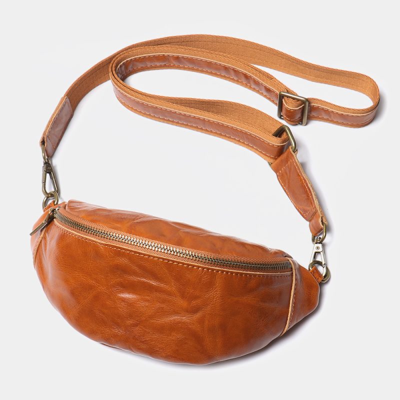 MOMOCOLOR Cowhide Messenger Nag Sports Waist Bag 6