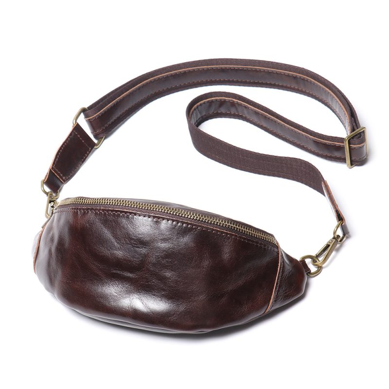 MOMOCOLOR Cowhide Messenger Nag Sports Waist Bag 7