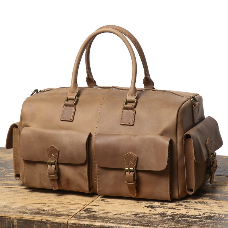 Crazy Horse Leather Men Travel Bag - Image 3