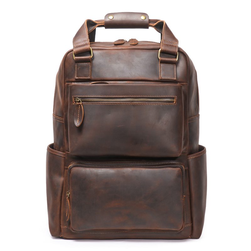 MOMOCOLOR Genuine Leather Multifunctional Backpack 1