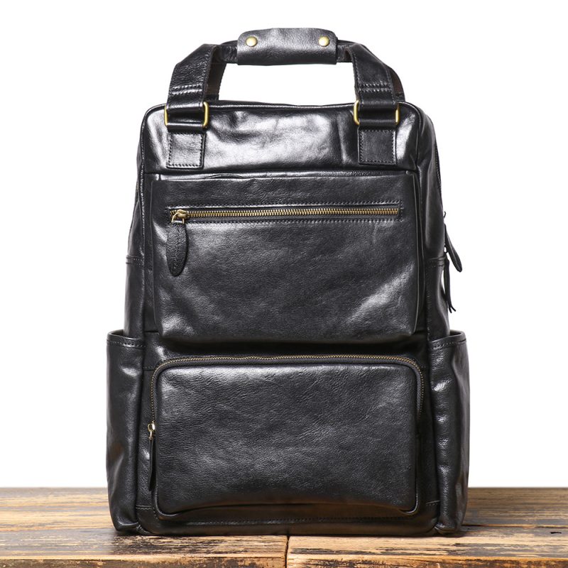 MOMOCOLOR Genuine Leather Multifunctional Backpack 7