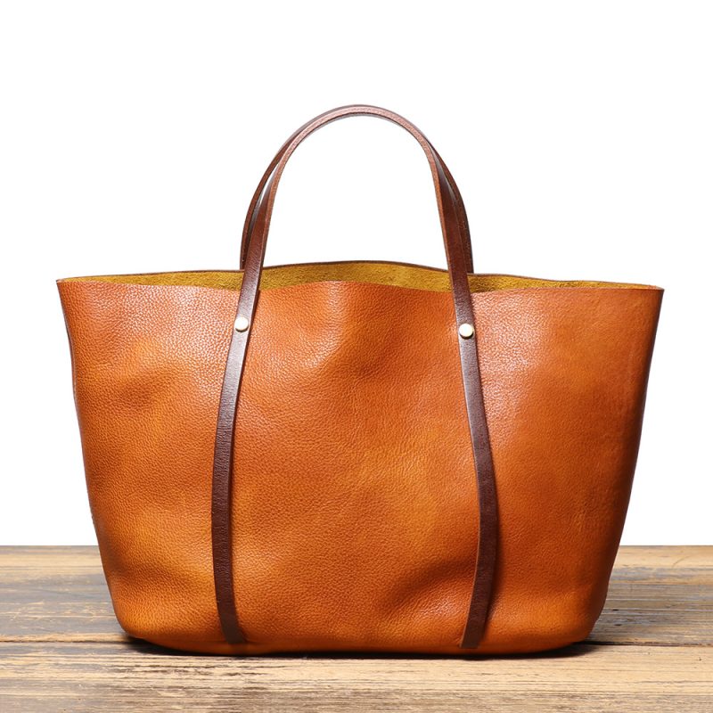 MOMOCOLOR Genuine Leather Tote Bag 2