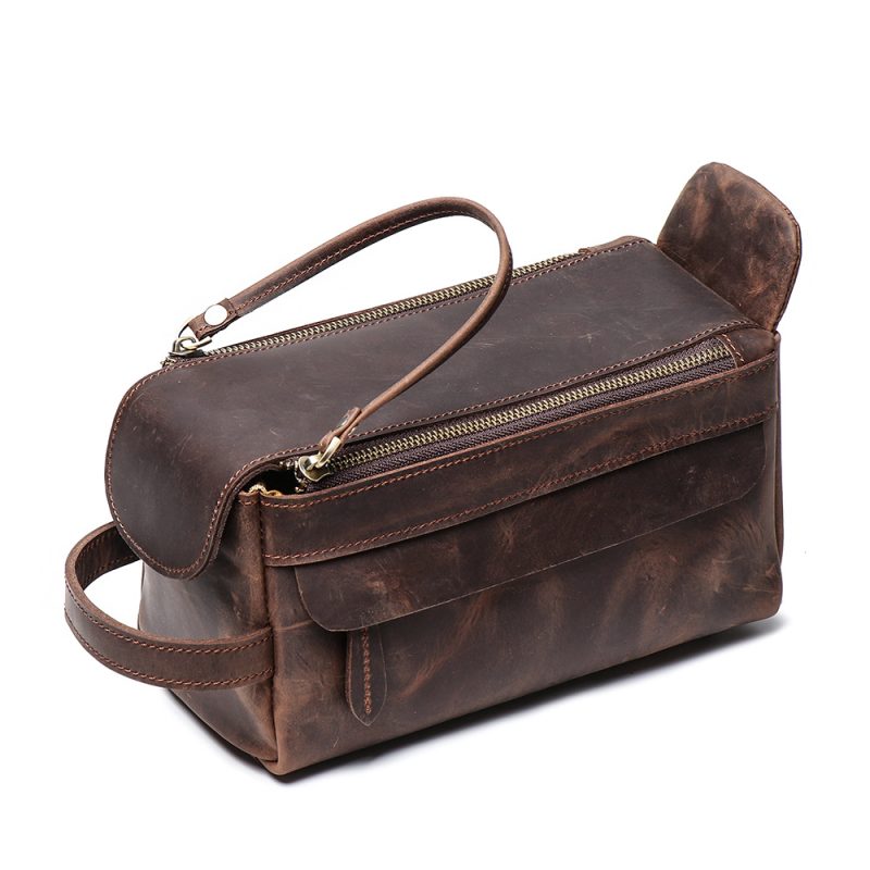 MOMOCOLOR Leather Toiletries Storage Bag 7