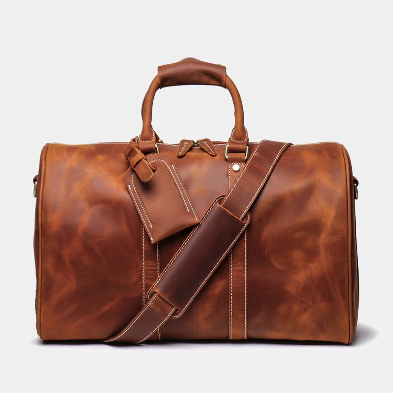 MOMOCOLOR Men Genuine Leather Travel Bag 2 1