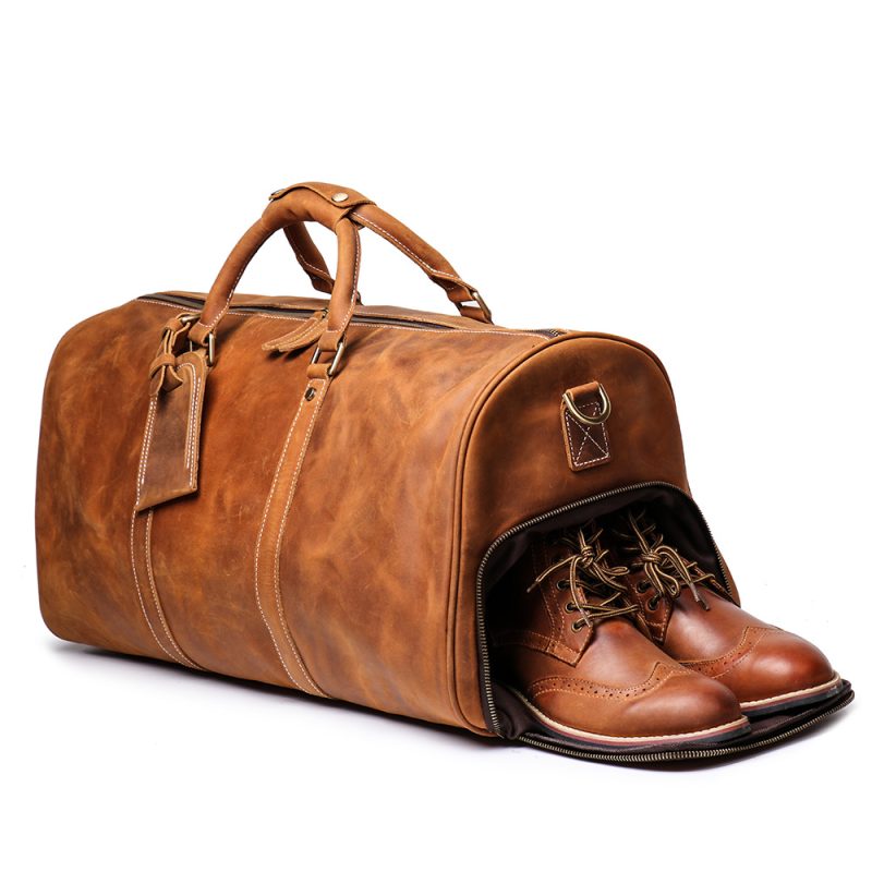 momocolor Men Genuine Leather Travel Bag 4