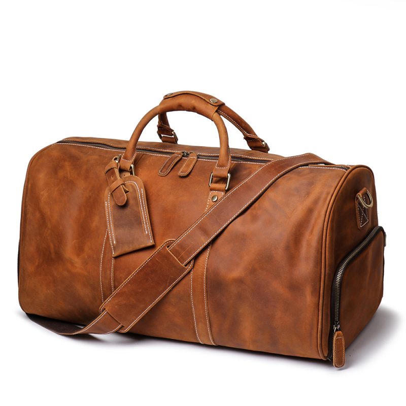 momocolor Men Genuine Leather Travel Bag 5