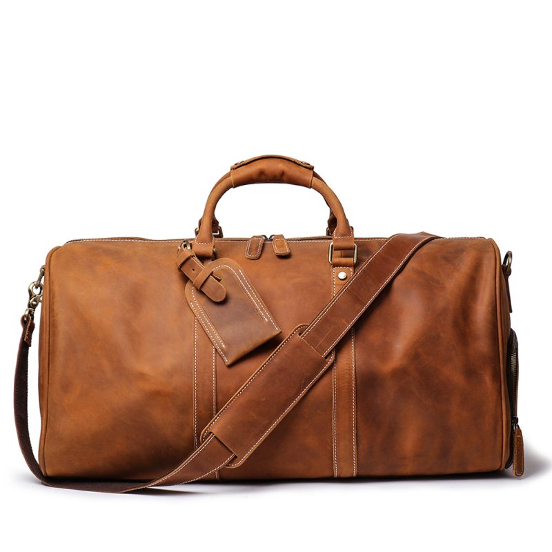 momocolor Men Genuine Leather Travel Bag 9