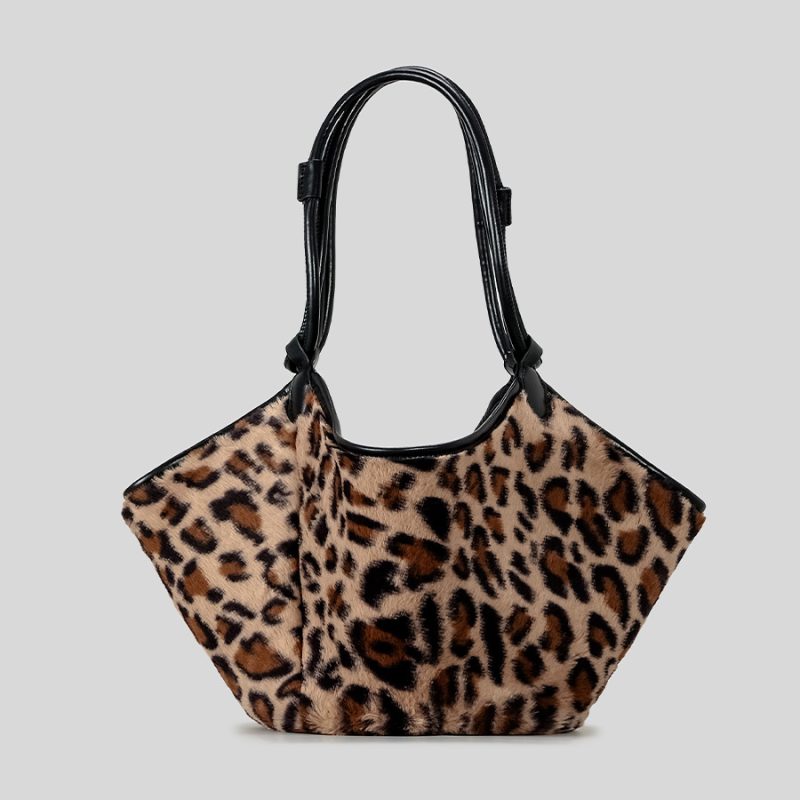 Plush Leopard Tote Bag