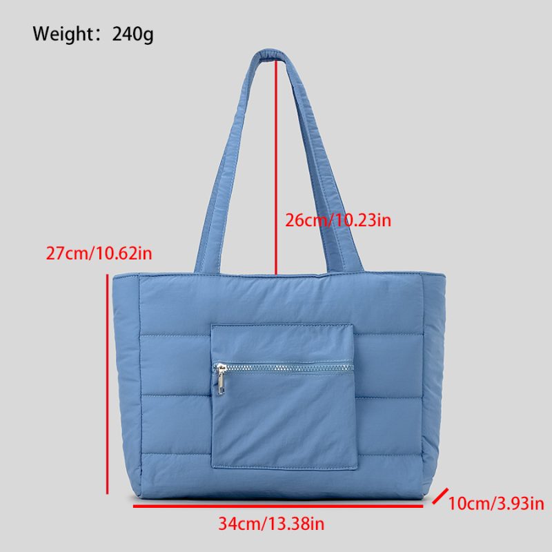 momocolor Quilted Nylon Padden Puffy Tote Bag 1