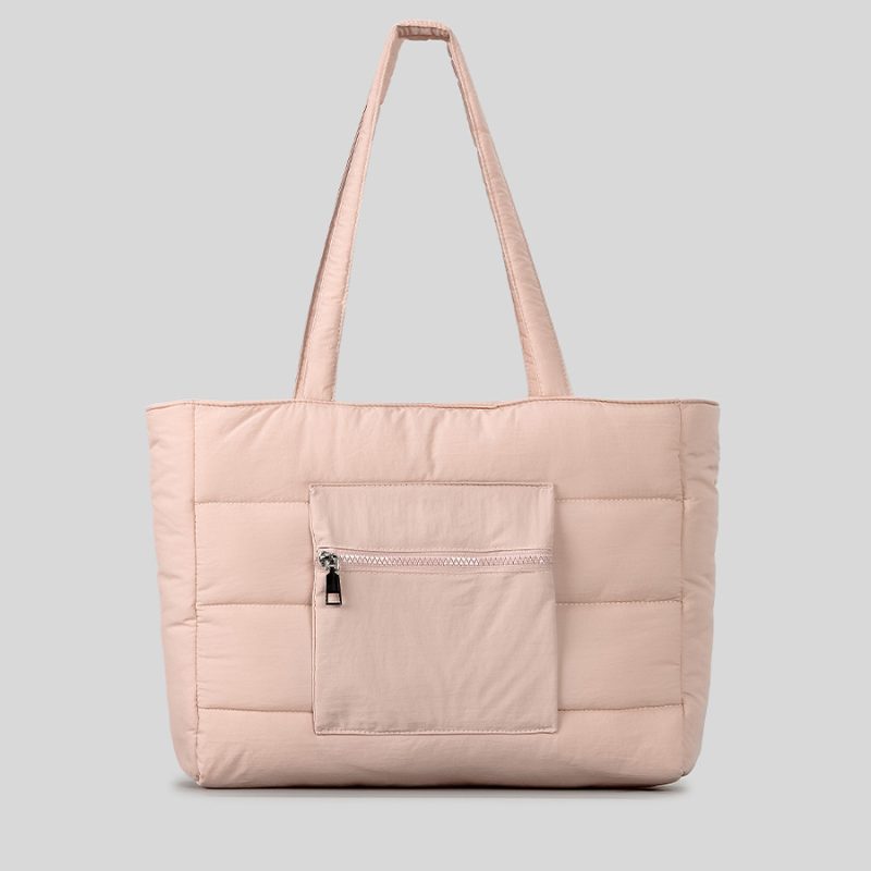 momocolor Quilted Nylon Padden Puffy Tote Bag 10