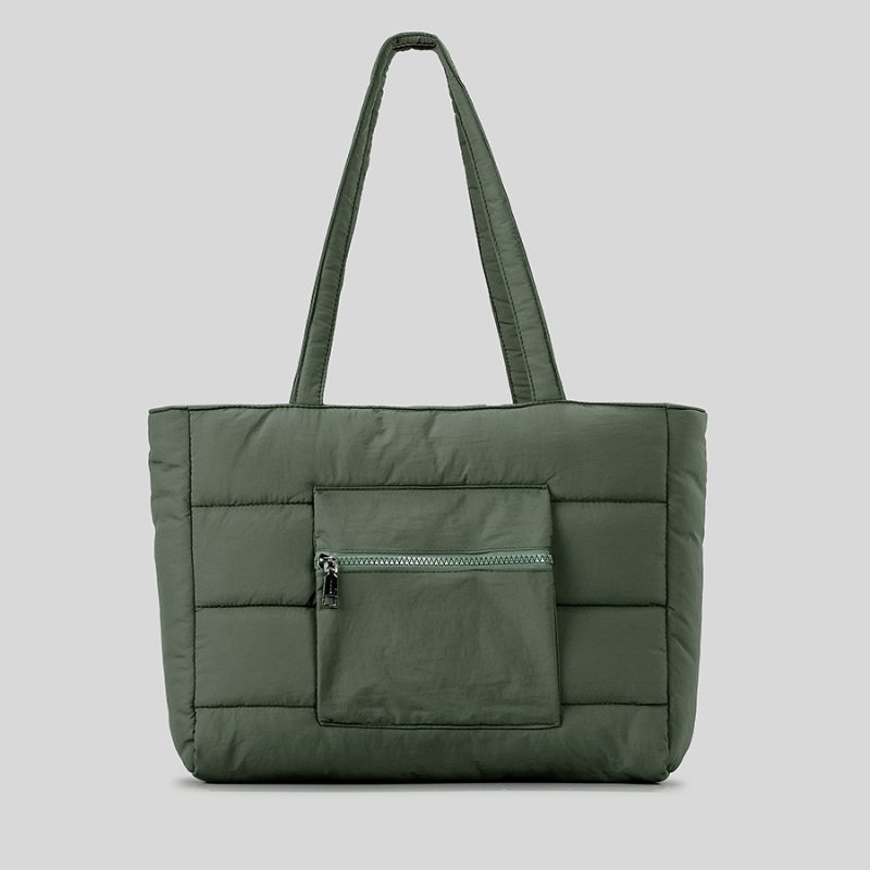 momocolor Quilted Nylon Padden Puffy Tote Bag 8