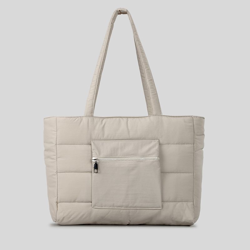 momocolor Quilted Nylon Padden Puffy Tote Bag 9