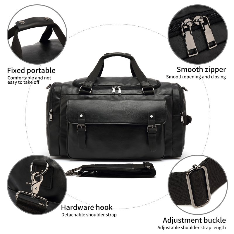 PU Leather Duffel Bag for Men 5