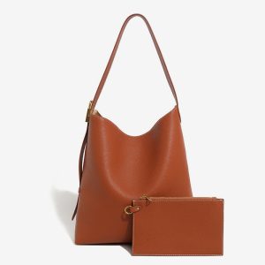 momocolor Women's soft leather bucket bag (1)